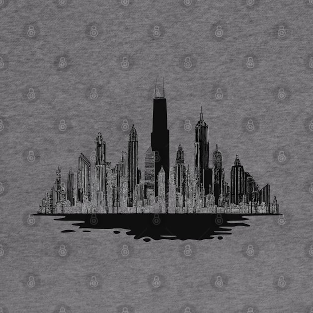 Abstract Chicago Cityscape by HappyDigital